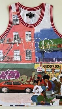 Men’s Large Akoo All Over Printed Mesh Tank Jersey